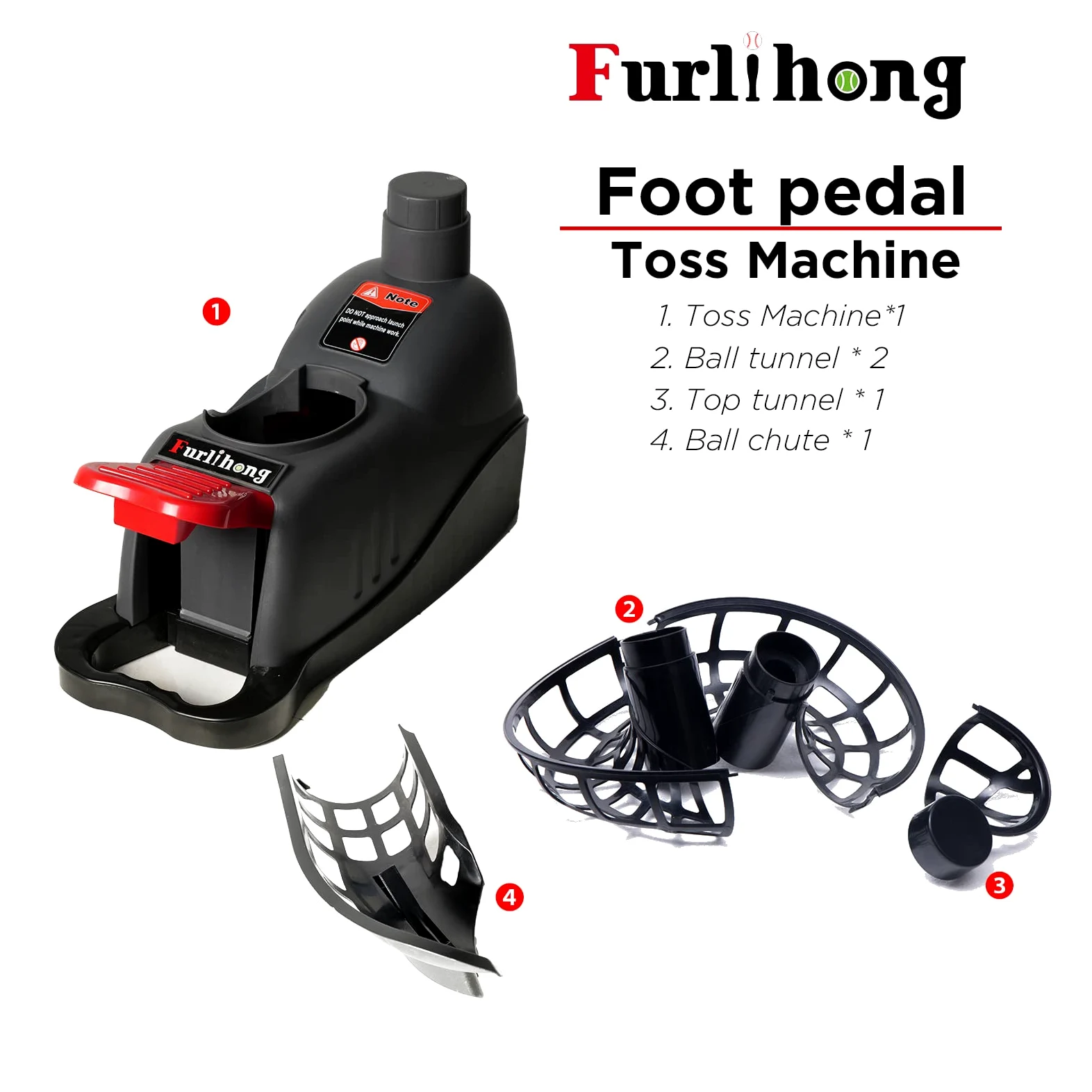 Furlihong 898BH - Máquina de Lanzamiento Suave de béisbol, ángulo Ajustable, Remo y liberación para lanzar, no Necesita Fuente de alimentación, Funciona con béisbol reglamentario