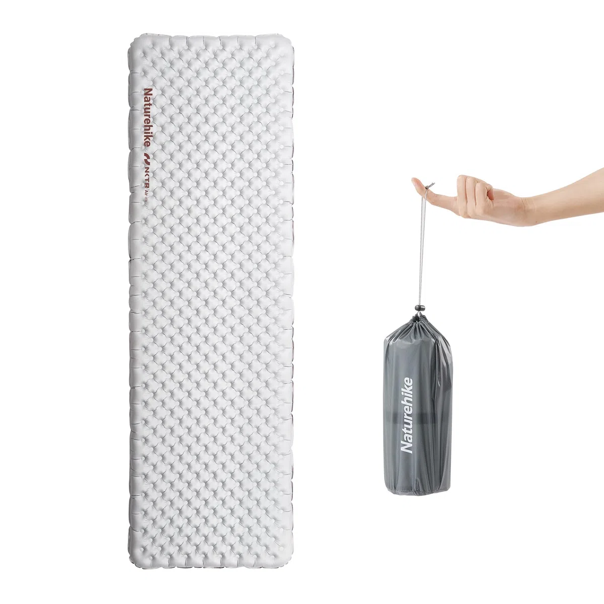 Naturehike Colchoneta térmica 5,8 R-valor para camping, de 4 estaciones, ultraligera, autoinflable, colchón de aire duradero con bolsa inflable