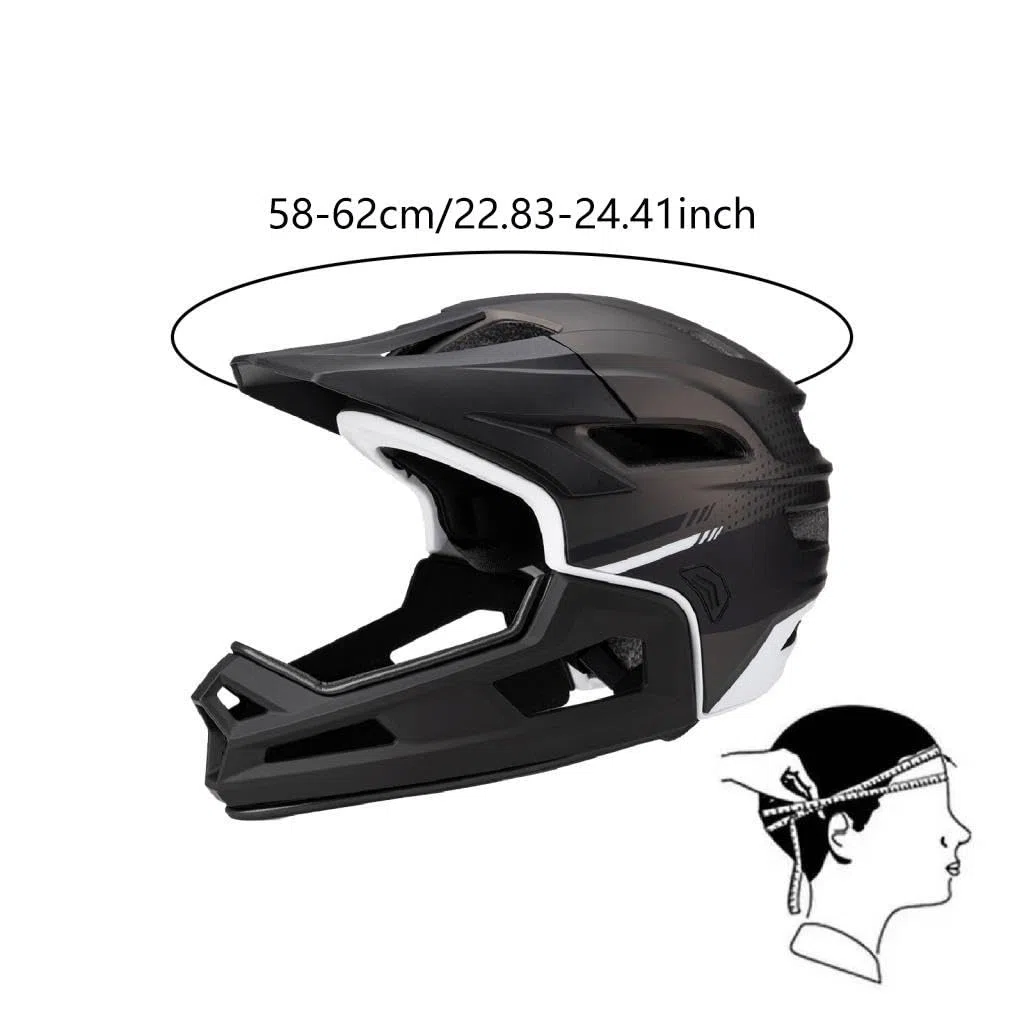 Casco para Bicicleta Ajustable, Casco Integral MTB con Mentonera Desmontable y Ventilación, Casco Bicicleta Adulto para Patineta, Snowboard, Ciclismo de Montaña, para Mujeres y Hombres