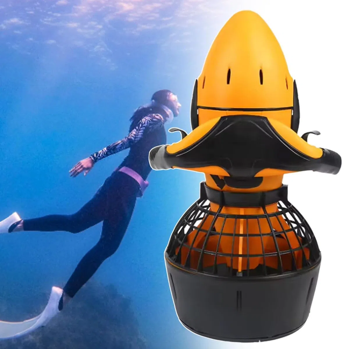 Hélice Subacuática Eléctrica de 300/500W, Scooter Subacuático Eléctrico de Mano Impermeable, Equipo de Buceo de Doble Velocidad Bajo el Agua, Deportes Acuáticos de Alta Seguridad ,500W-2Batteries