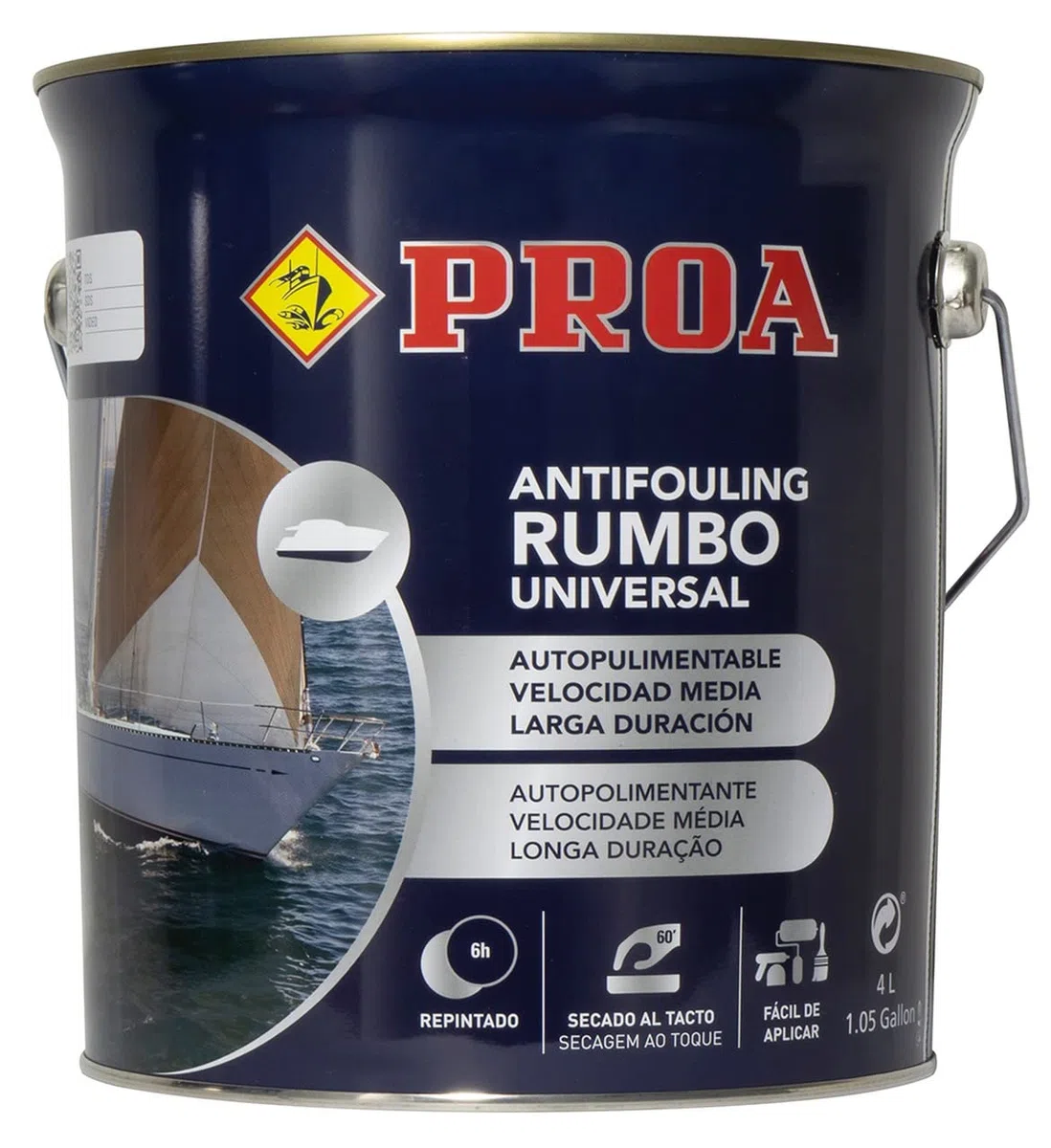 Patente autopulimentable APM. Antifouling. Proa. Rojo Óxido. 4 L.