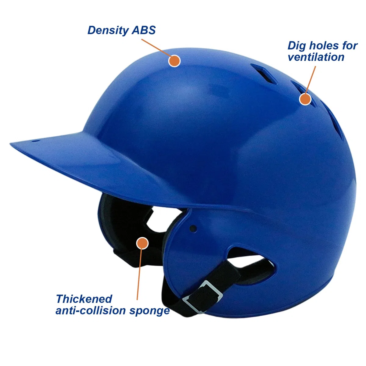 Casco de Bola de Camiseta engrosable Engrosamiento de Impactos Resistentes al Casco de bateo Protector de una Talla para jóvenes Infantiles, Azul