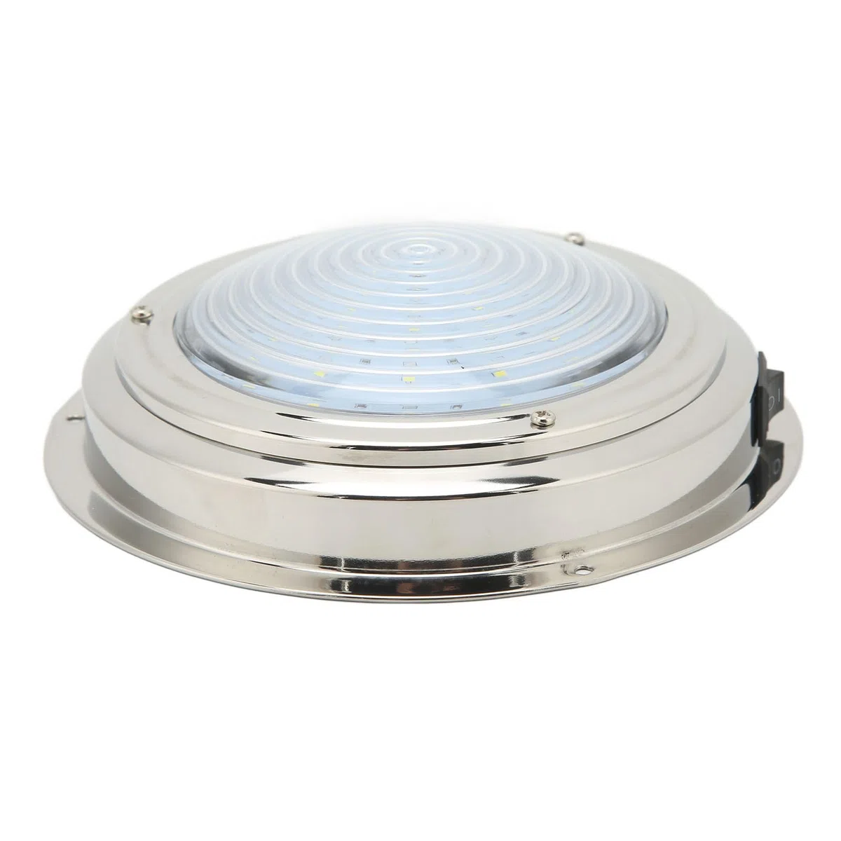 Tbest Luz de Cortesía LED para Barcos Acero Inoxidable 316 18 Cuentas de Lámpara Alto Brillo IP65 12 V Iluminación Interior Marina Redonda para RV Yate Cabina Baño Pasillo (Luz Blanca y Luz Roja)