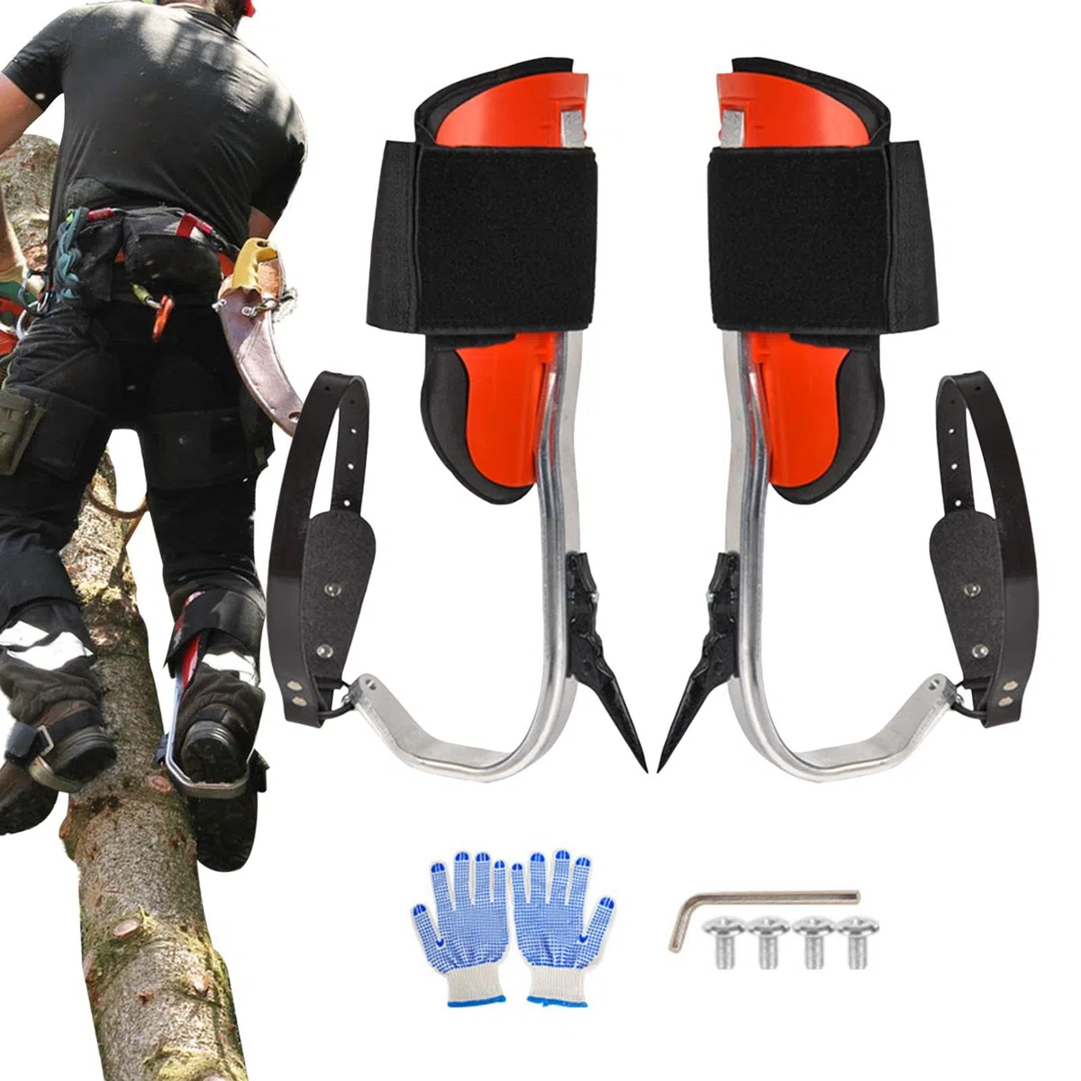 Equipo para trepar árboles,Picos para trepar árboles,Garfios portátiles para árboles trepadores | Equipo de servicio de árboles, zapatos para trepar árboles, equipo para trepar palmeras para interiore
