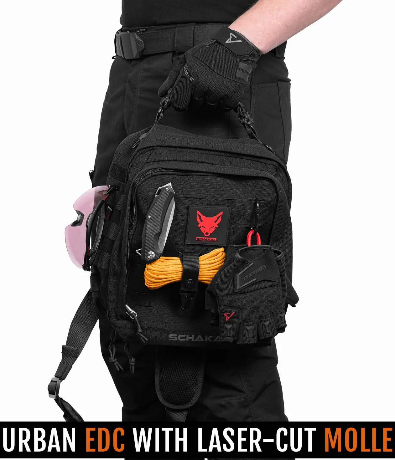 ACE Schakal Funda para Armas - Funda operativa con MOLLE para Pistola y revólver - Táctica y bloqueable Gracias al Cierre