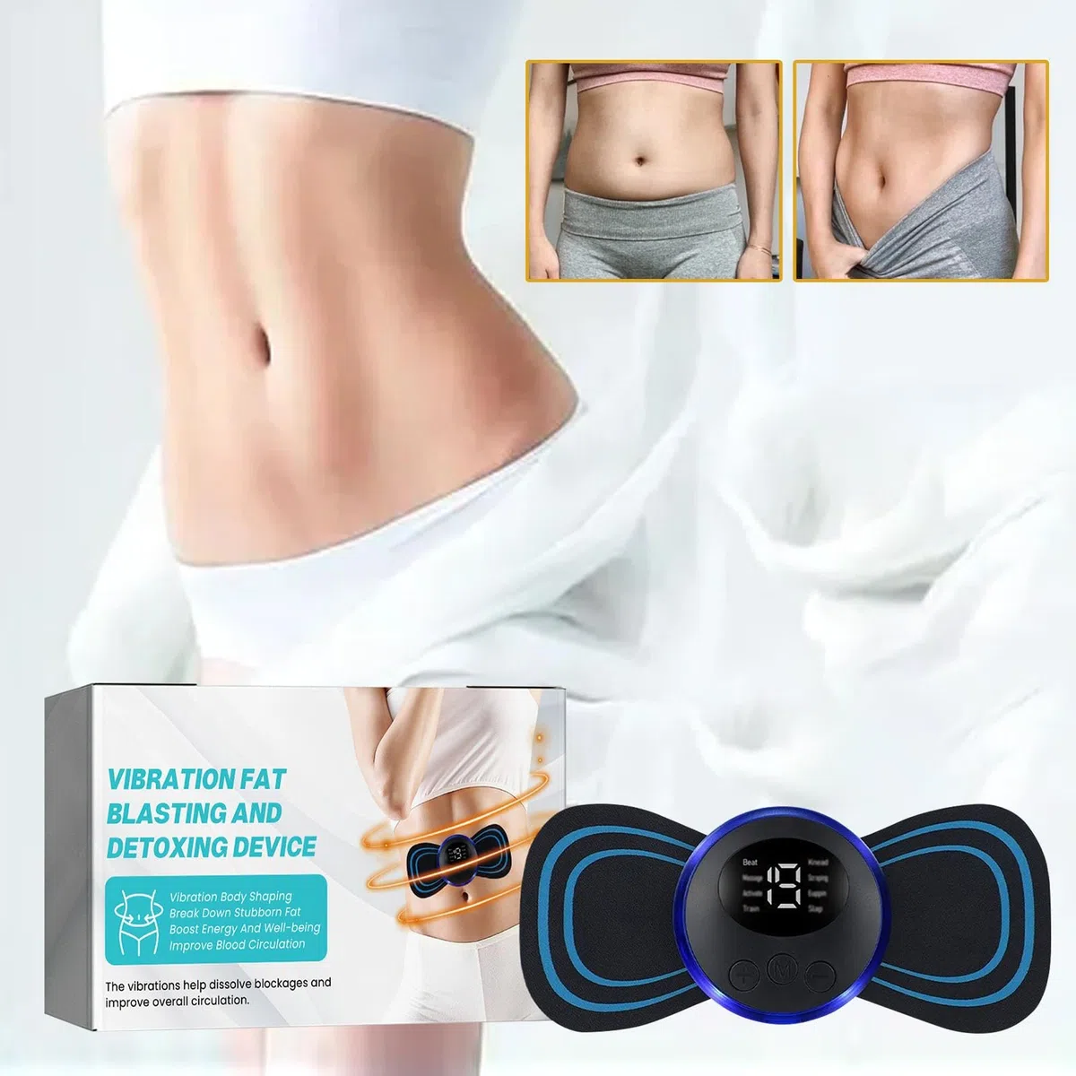 Quemador de grasa abdominal para mujeres, equipo de entrenamiento estimulador,Almohadilla de masaje para dispositivo adelgazante - Masajeador de vientre para eliminar la grasa, máquina de