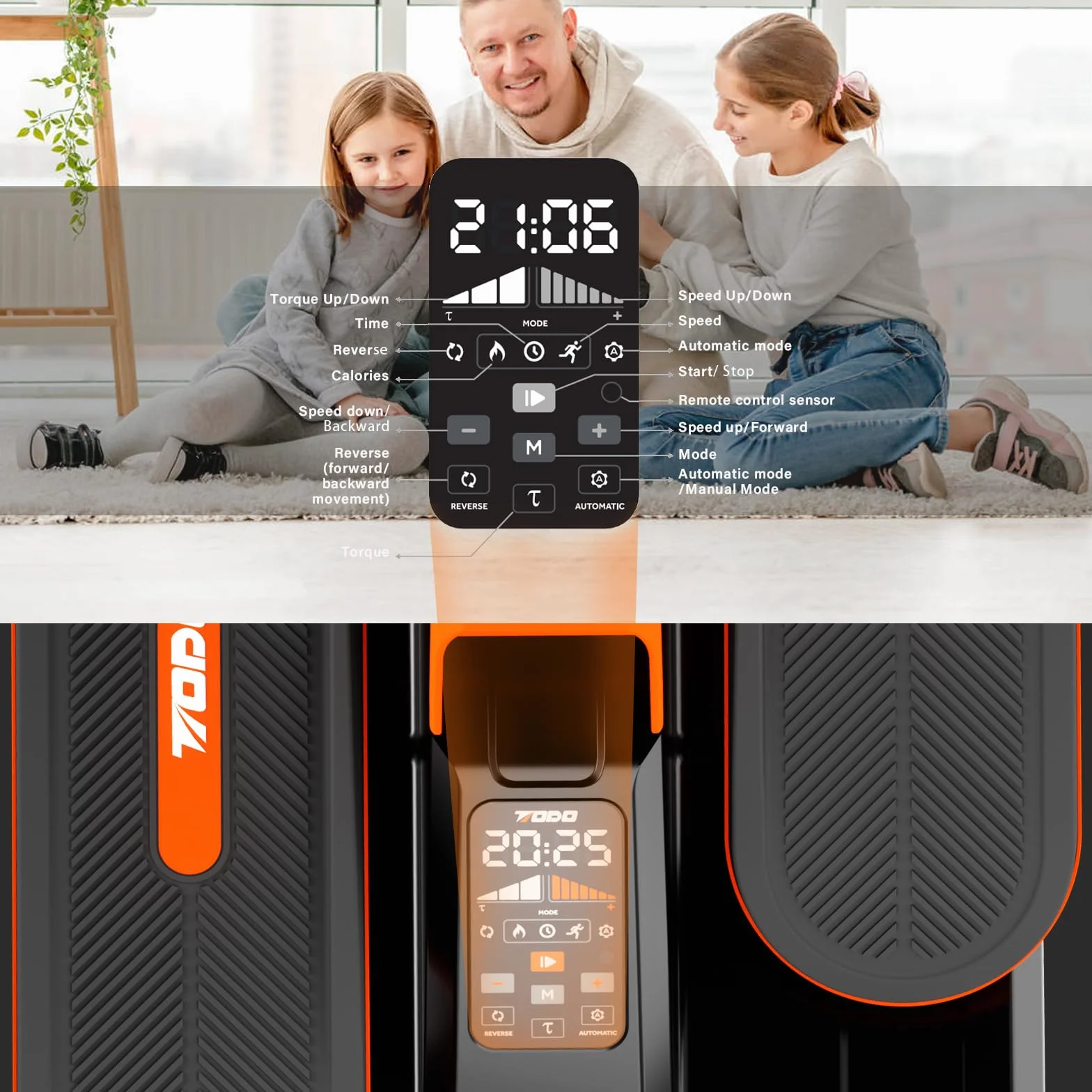 TODO Mini Eliptica Electrica con App, Automáticos 7 Velocidad y Manual 7 Resistencias, Pedales Estaticos Personas Mayores, Pedaleador Electrico para Ancianos