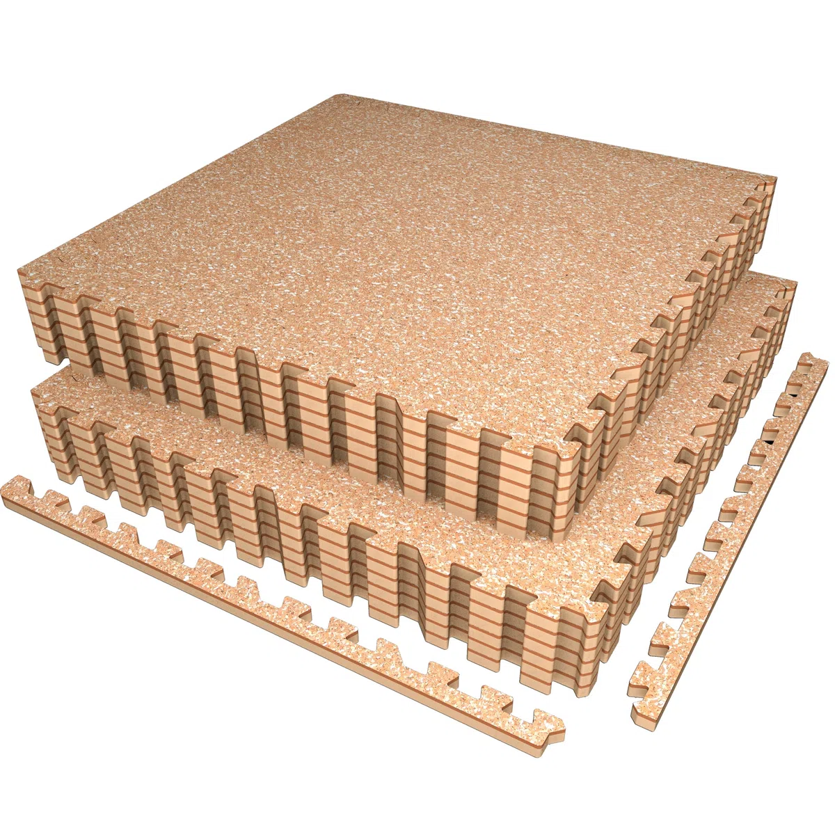 AIRHOP 12 pzs 60x60x1,4cm Suelo Gimnasio Mejorado para Equipo Pesado, Superficie de Goma Robusta, Extra Gruesa y Antideslizante, Puzzle Gym Floor para Gimnasio y Casa, 4,32 m², Madera Vetada