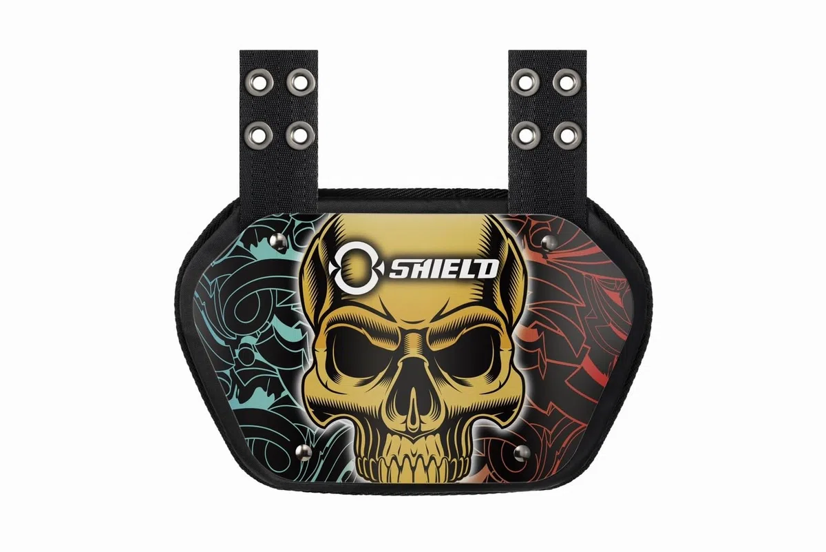 O Shield Power Skull - Placa trasera de fútbol, almohadillas de espalda baja para jugadores de fútbol, protector trasero, ajuste universal