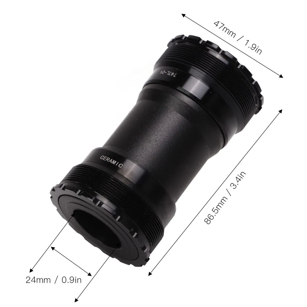 Soporte Inferior Bicicleta, Rodamientos Cerámica Alta Durabilidad, Eje 24mm T47 para Ciclistas Profesionales y Aficionados en Carretera y Montaña