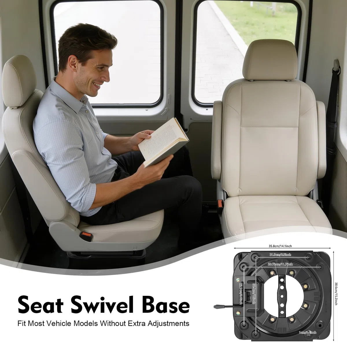Plato giratorio para asiento de coche, 130 kg, resistente, giratorio, base giratoria de acero laminado en frío, chapa de acero, base giratoria para autocaravanas, asiento técnico para barcos y