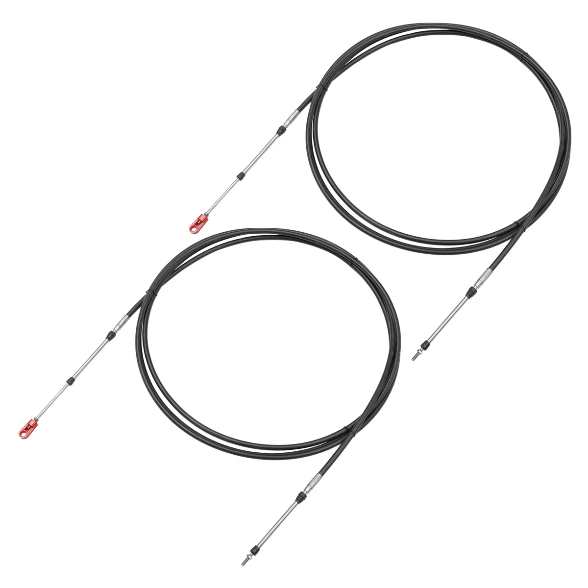 uxcell 2 cables de 16 pies 197 pulgadas tipo marino 3300/33C caja de control remoto con horquilla para motor fueraborda Yamaha sistema de dirección de motor de barco, color negro