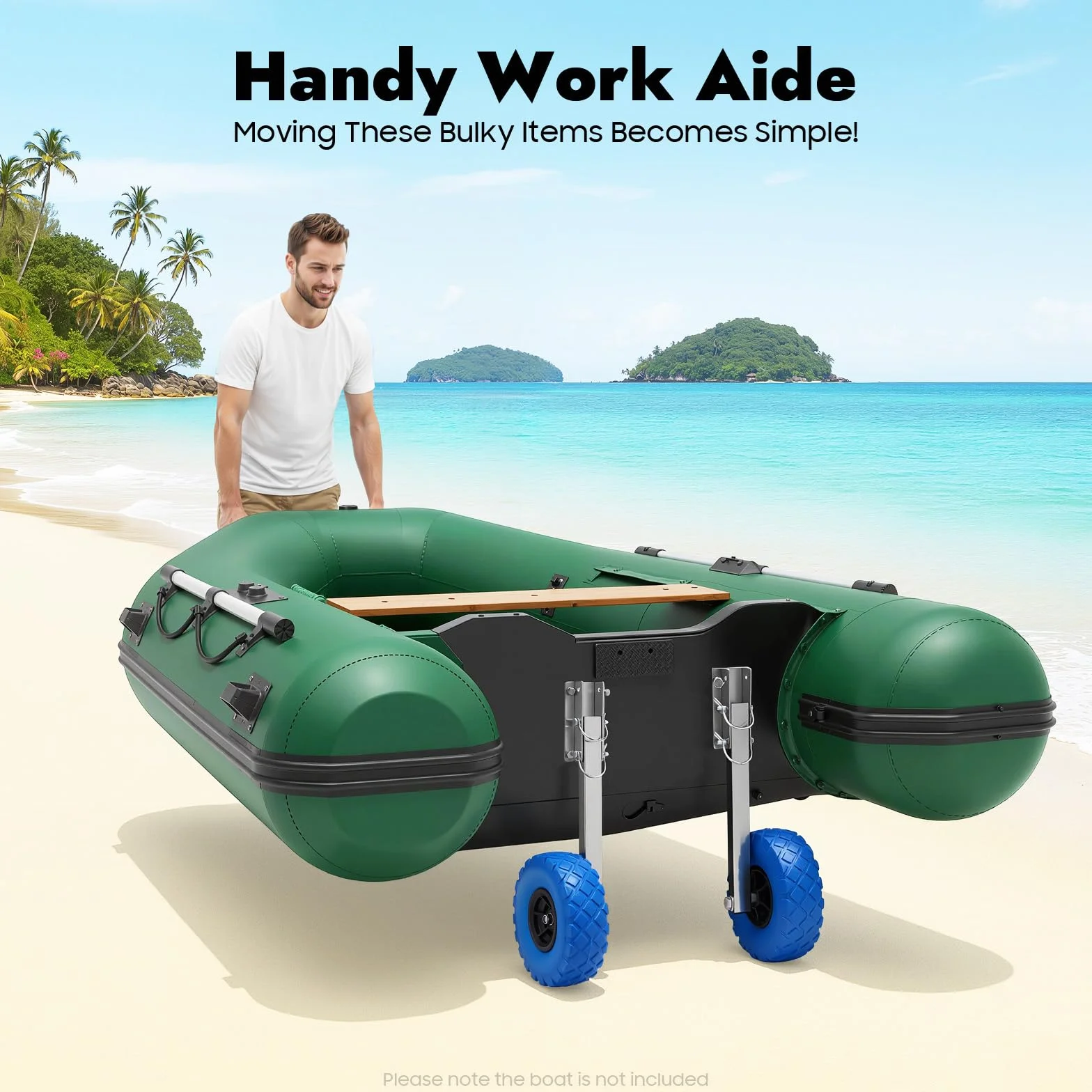 Ruedas traseras deslizantes de acero inoxidable, ruedas de transporte desmontables, ruedas para botes hinchables, ruedas de transporte, ruedas deslizantes con carga de 150 kg para todo tipo de