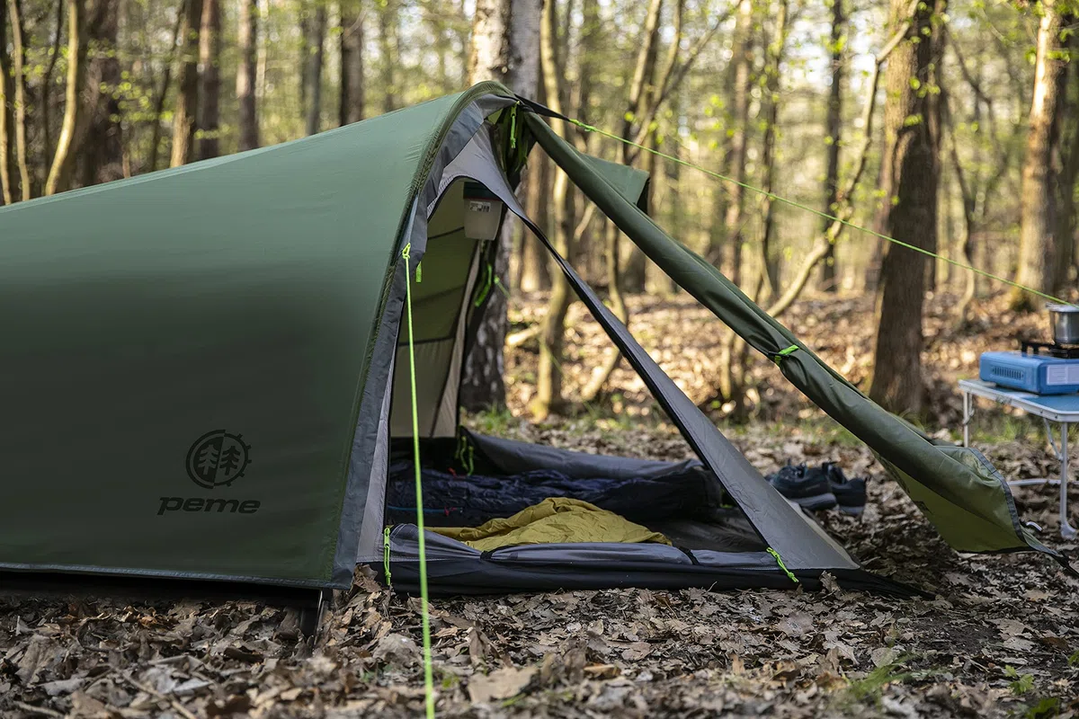 peme Tienda de Campaña Cúpula Forest, para 2 Personas, Impermeable 4000mm, Carpa Familiar Ligera para Actividades al Aire Libre como Trekking, Camping y Senderismo, con 2 Entradas