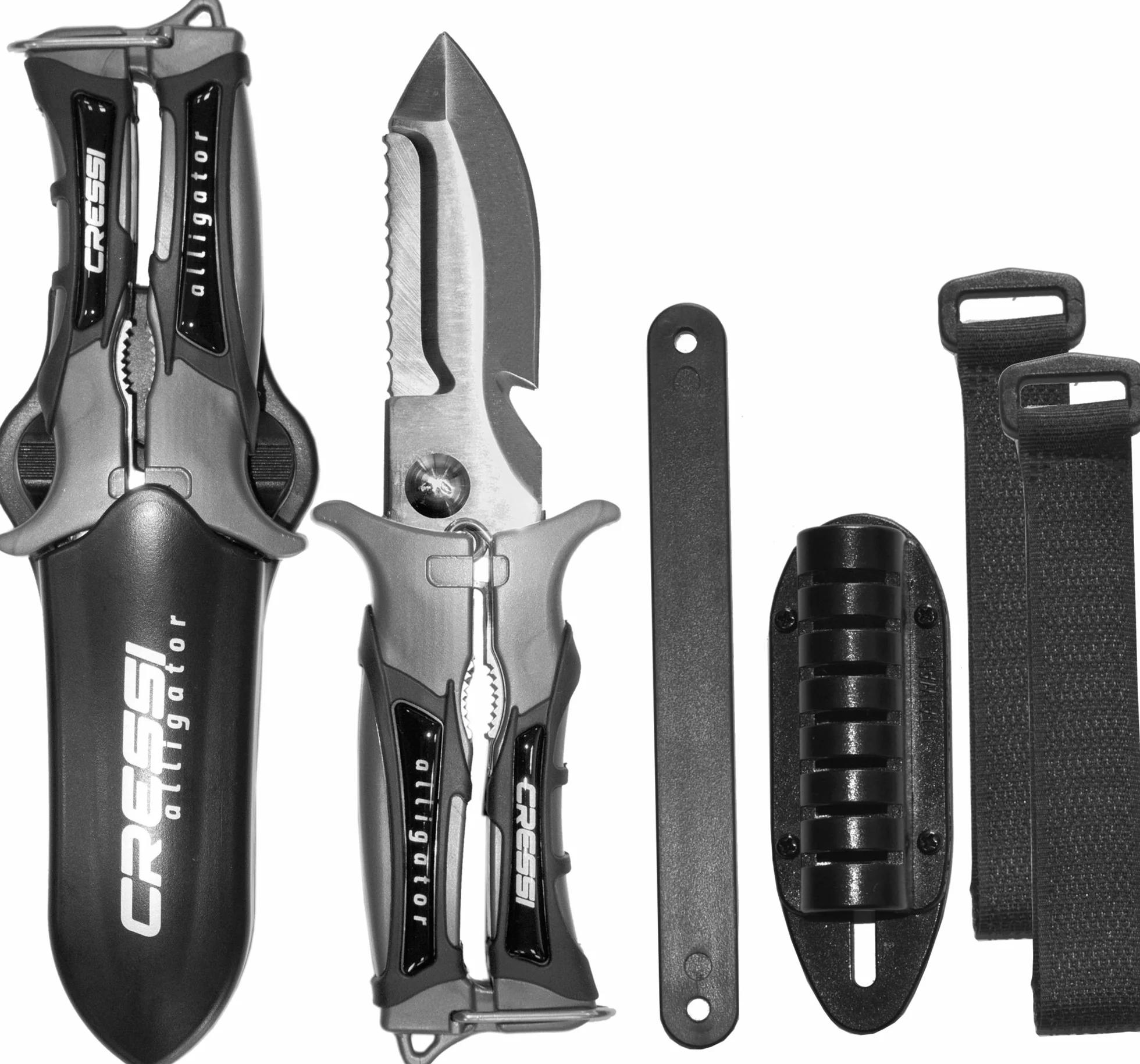 Cressi Alligator– Cuchillo-Tijera de Buceo, 17,5 cm