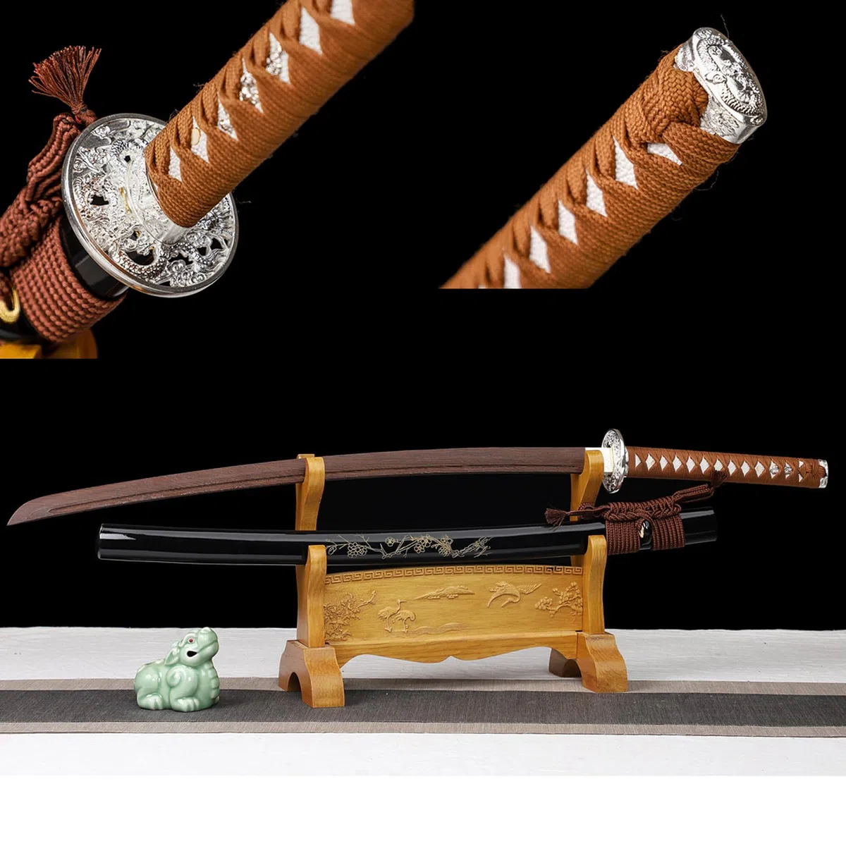 Bokken de Palisandro Natural de 103cm,Espada samurái de Madera Hecha a Mano con Vaina,Katana de Madera para exhibición,Cosplay,colección,Entrenamiento Kendo