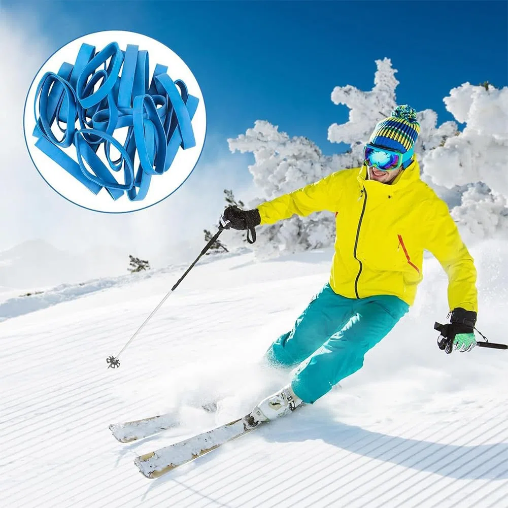 30 PCs Retenedores de Freno de Esquí, Correas de Freno de Esquí, Bandas Elásticas de Goma para Snowboard, Bandas de Retención de Frenos para Snowboard Accesorios para Deportes Invierno al Aire Libre