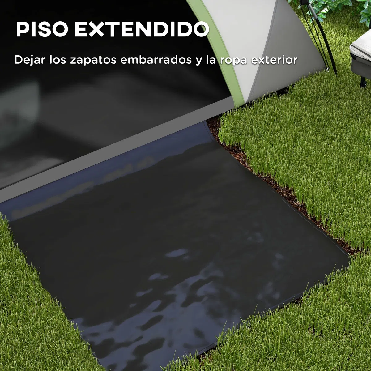 Outsunny Tienda de Campaña para 2 Personas Tienda de Camping Plegable Ligero con Ventana y Bolsa de Transporte Impermeable 3000 mm 210x150x110 cm Gris y Verde