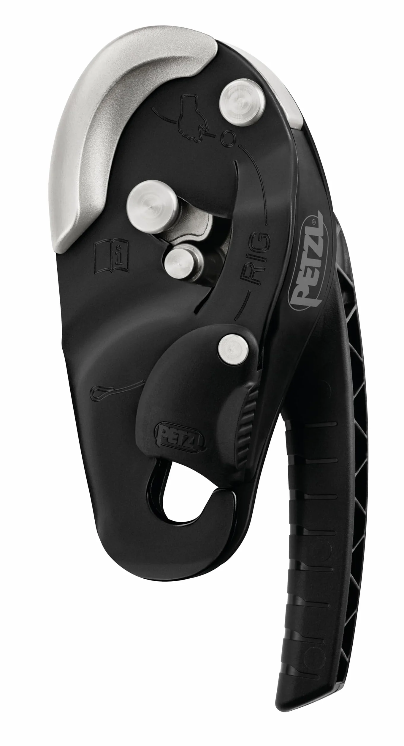 PETZL Descendeur Noir, D021aa01 RIG Black Unisex Adulto, Negro, Talla Única