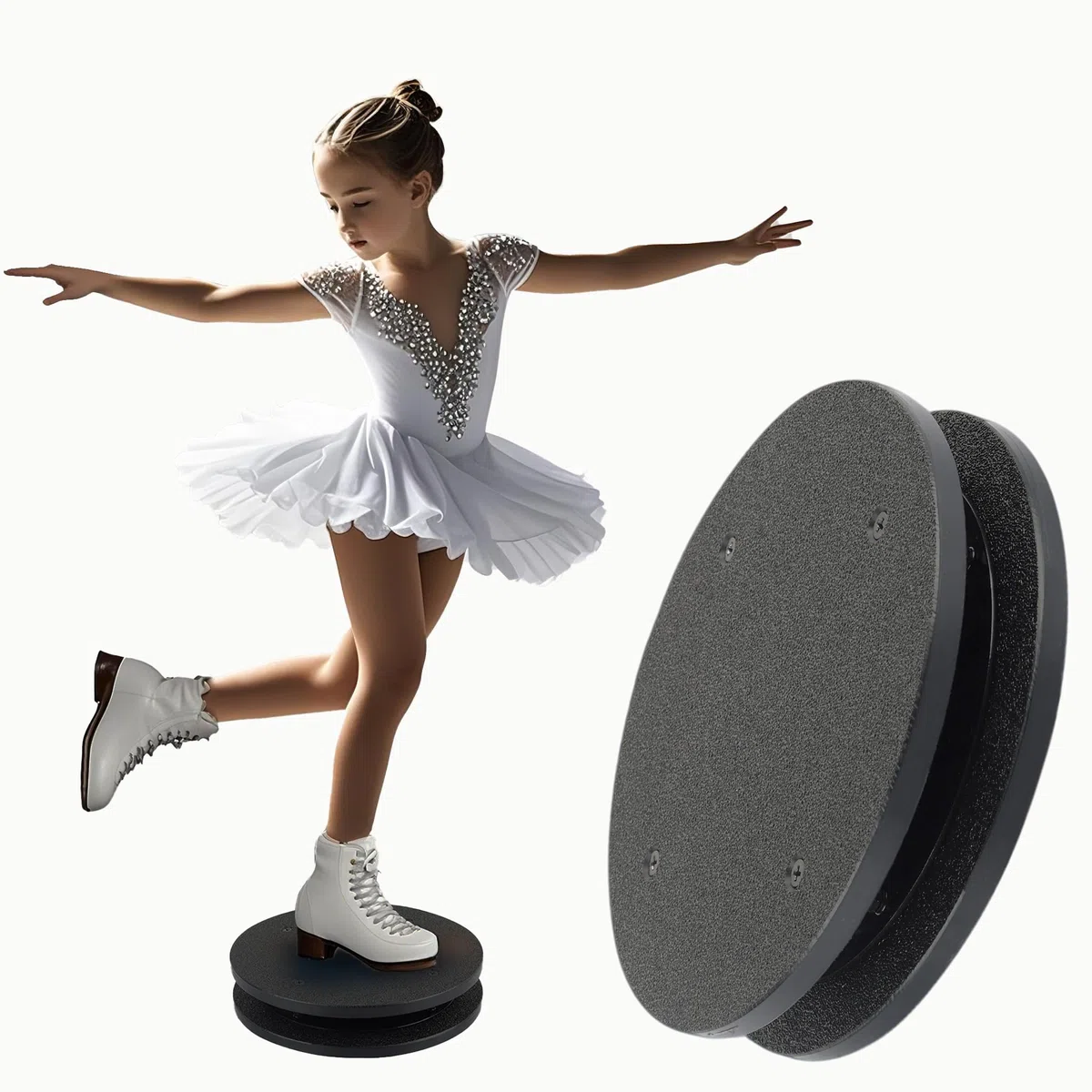 TIZYFF Patinaje artístico Spinner - Ayuda de entrenamiento para patinadores sobre hielo, gimnasia, danza y pirueta de ballet. Entrenador de metal de ocho vueltas.