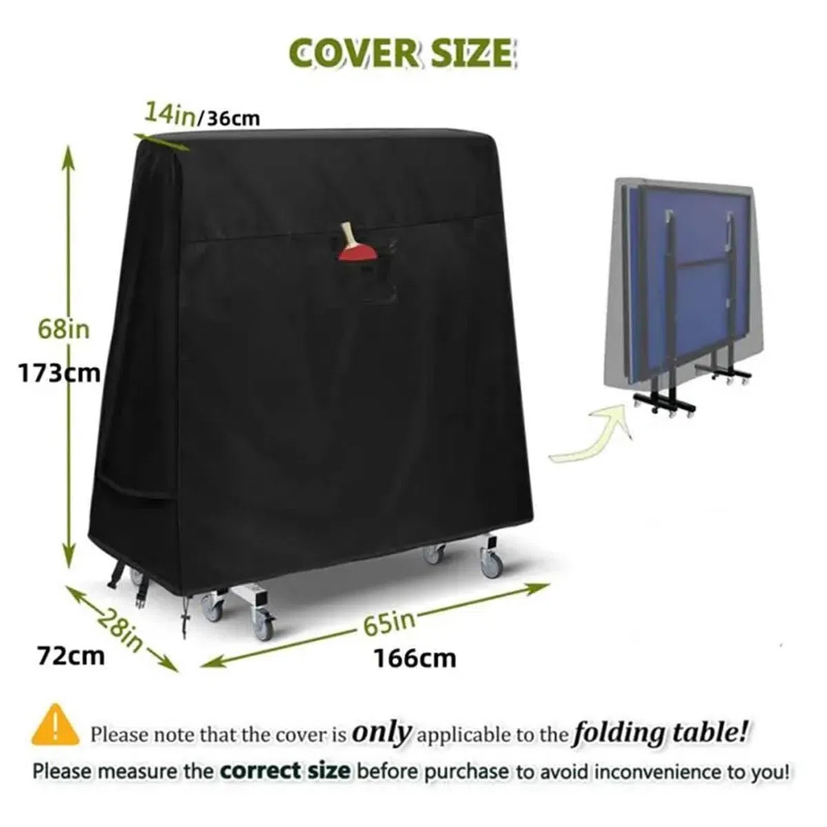 Funda for Mesa de Ping Pong 166 x 72 173 cm, Impermeable, Plegable, for Almacenamiento Tenis, a Prueba Polvo, for Exteriores e Interiores para Uso Interior y Exterior