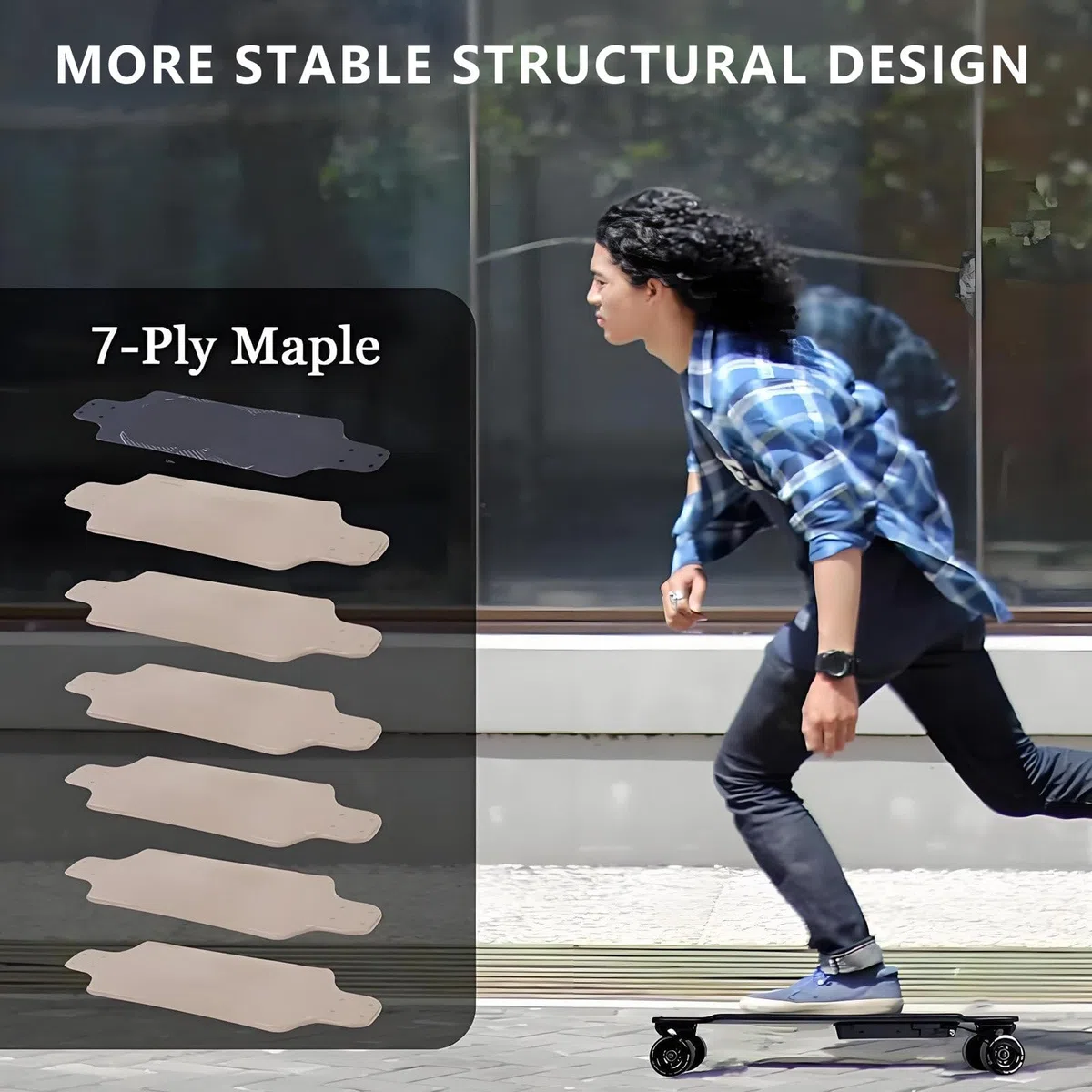 Patineta EléCtrica Longboard Todoterreno De 350 W - Control Remoto con Ajuste De 4 Velocidades, Pantalla De Potencia, Ideal para Exploradores Al Aire Libre 15km