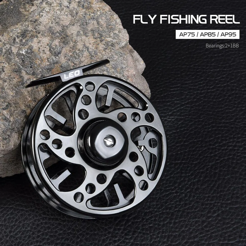 Lixada Fly Pesca Carrete de Aleación de Aluminio 3/4/5/6/7/8 Peso 2 + 1 Rodamiento de Bolas Izquierda Derecha Intercambiable