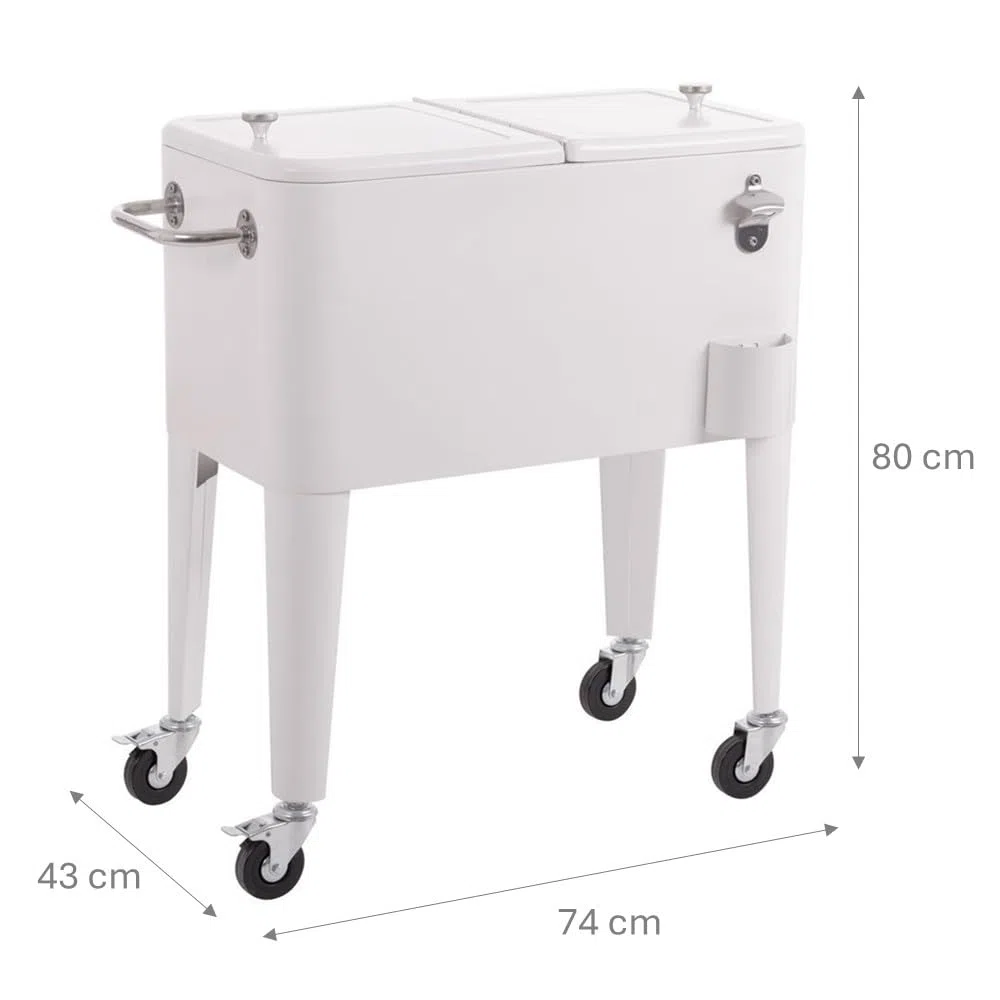 Nevera Porta Hielo para Barbacoa de Acero de 56 litros