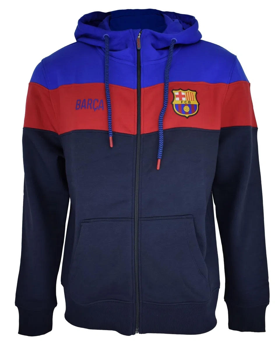 Real Madrid Chaqueta FC Barcelona Hoodie Abierta Barça Match Navy con Licencia - Adulto Talla L