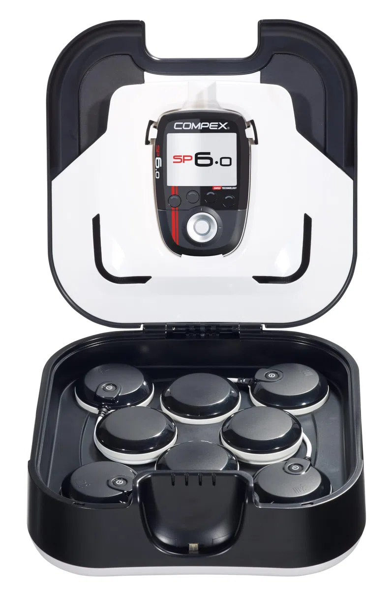 Compex SP 6.0 - Electroestimulador Muscular inalámbrico, EMS,TENS y Masaje - 4 Canales Independientes, 999 Niveles de Intensidad y 30 programas
