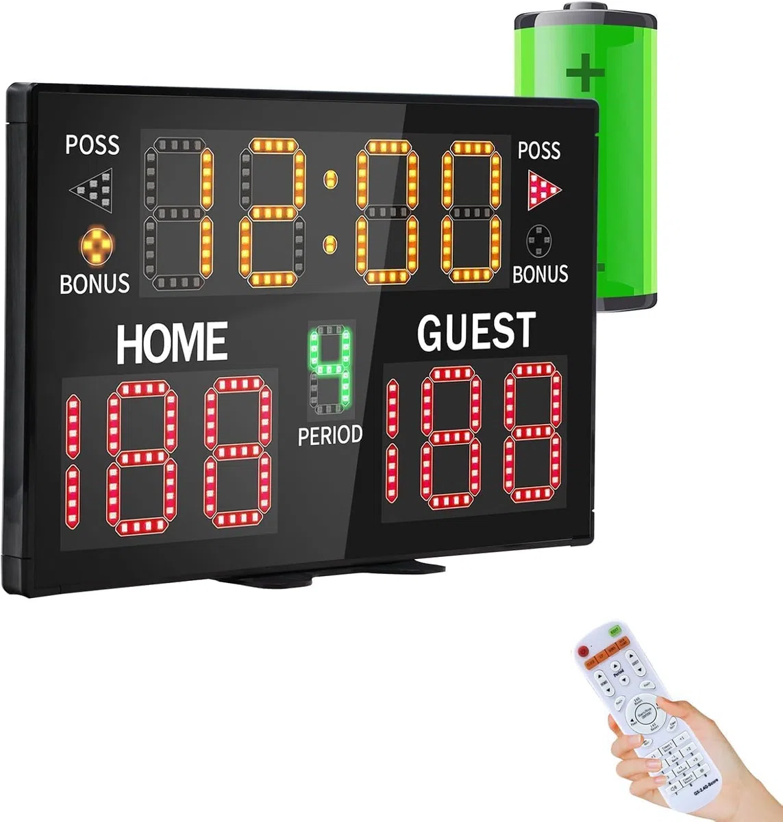 LED Marcader Digital con Control Marcader de Baloncesto Portátil par Fútbol, Voleibol, Baloncesto