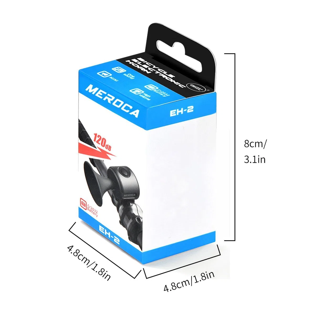 Alarma de bocina de bicicleta, 120 dB, súper fuerte, bocina eléctrica para bicicleta con botón de espera largo, funciona con pilas y IPX4, resistente al agua, timbre de bicicleta ruidoso para