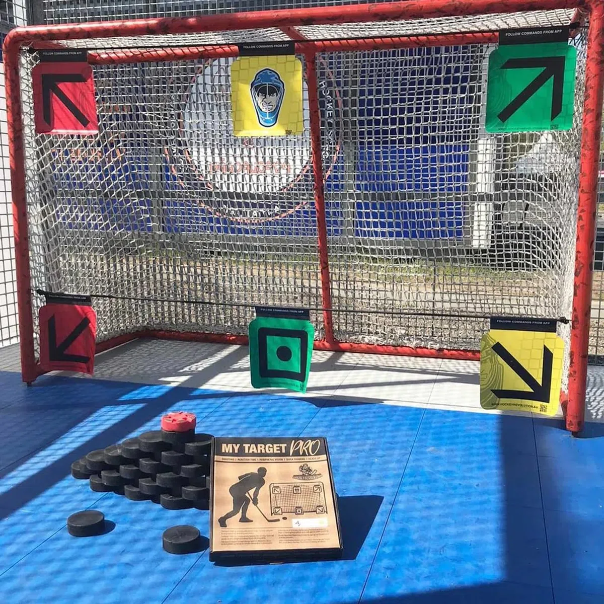 Hockey Revolution Goal Target Sharp Shooting Ayuda de Entrenamiento Resistente MY Target Pro (6 Unidades + 2 Gomas)