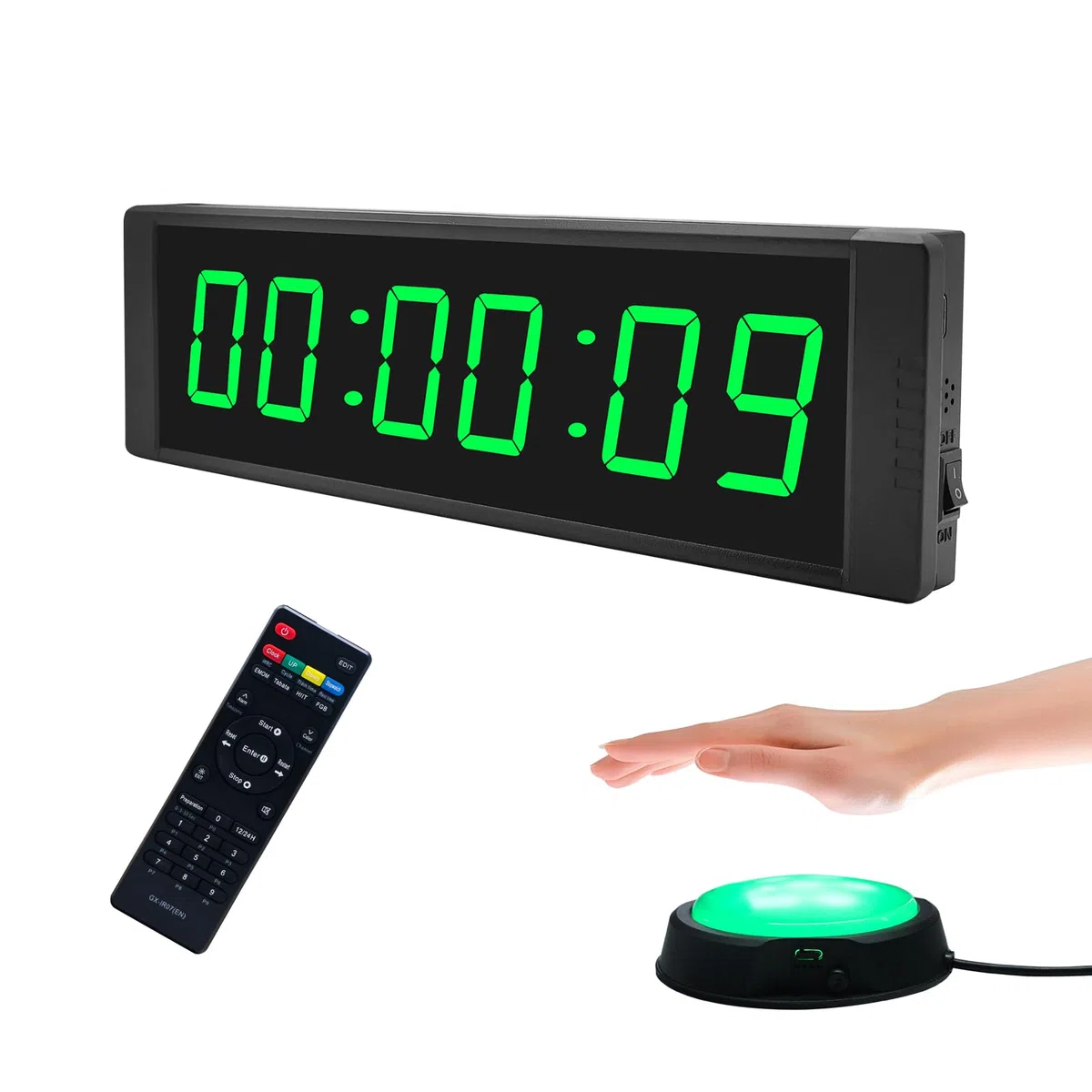 Temperizador de temperizador de Gimnasio de portátil botón Reloj Grande temperizador de Temperizador