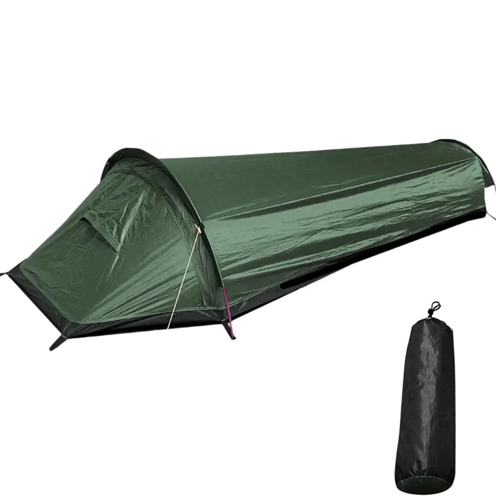 Tienda de senderismo para 1 persona, carpa vivac portátil con bolsa de transporte, tienda impermeable ultraligera, bolsa vivac, tienda de trekking, senderismo, montañismo, camping, escalada y viajes