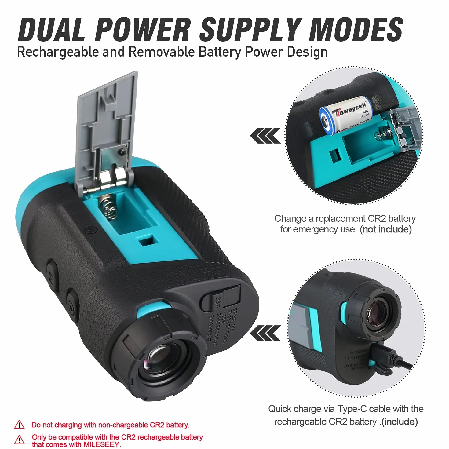 MiLESEEY Telémetro de Golf con Ventosa Magnética, Telemetro Golf 600 m con Bloqueo y Marcadores Vibración, Inclinación Activable/Desactivable, Legal para Competiciones de Golf, Aumento 6X, Carga USB