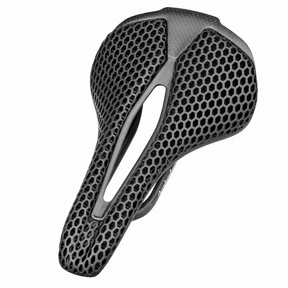Sillín de Bicicleta Impreso en 3D Sillín Hhueco de Fibra de Carbono Ultraligero Sillín Cómodo Transpirable MTB Gravel Road Bike Seat Components 145G