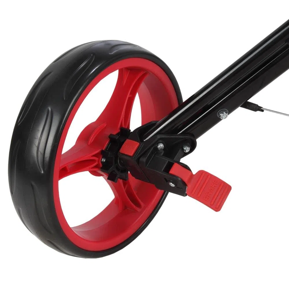 Golf X-Lite One-Click Carrito DE Golf Plegable para Tirar/Empujar, Negro/Rojo