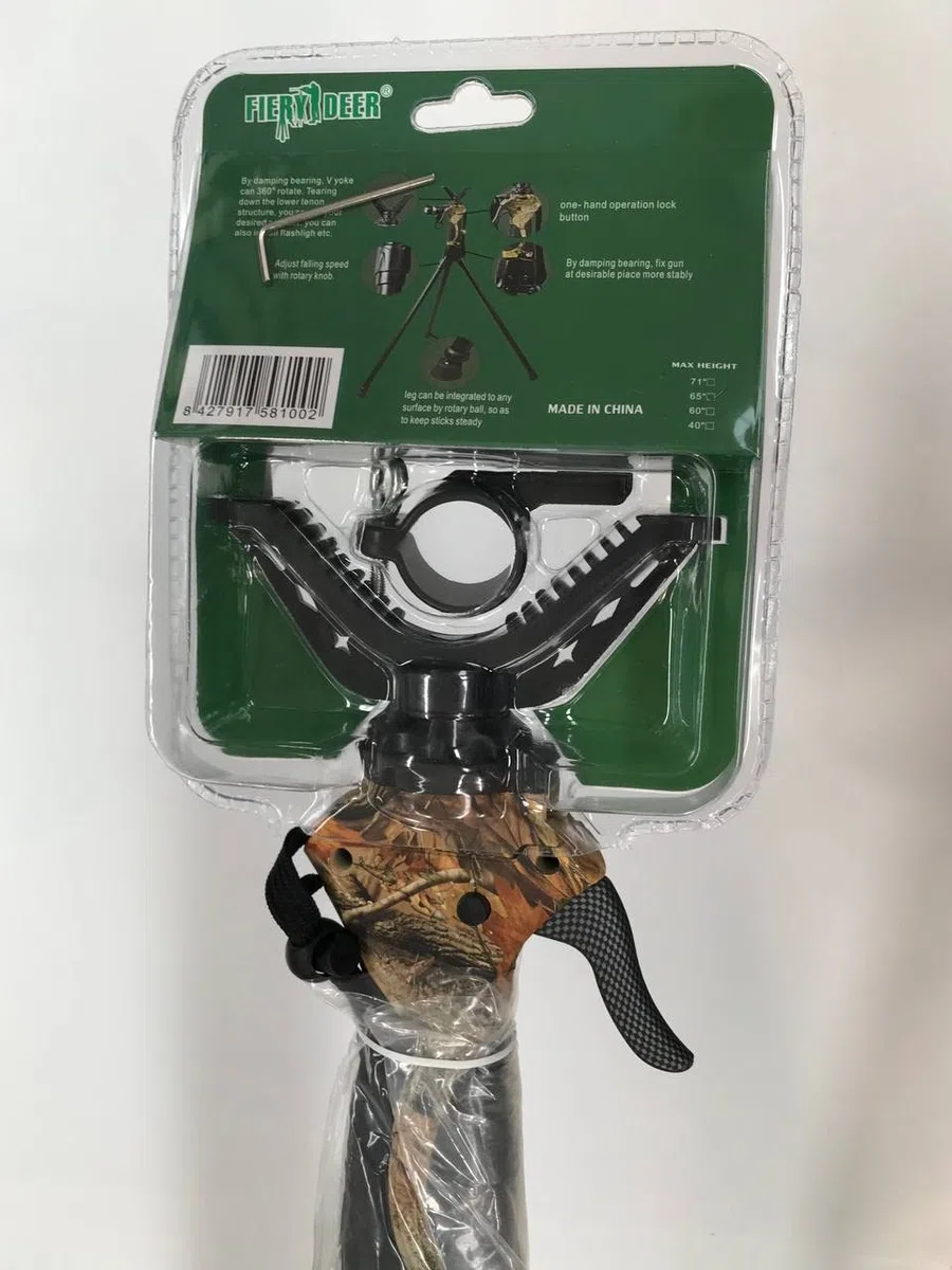 Benisport - Tripode de 4 generación - FIERYDEER - Bastón de Apoyo para Caza - Estable y Resistente - Horquilla giratoria 360