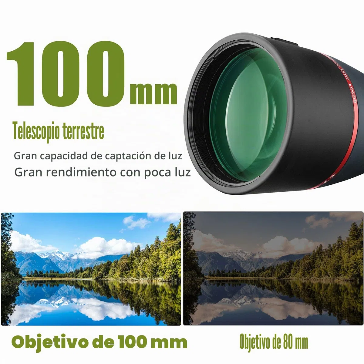 Svbony SV406 Telescopio Terrestre 25-75x100, Prisma Revestimiento Porro FMC Doble Enfoque, Telescopios de Posicionamiento en Ángulo Impermeables HD para Observación de Aves Paisaje de Vida Silvestre