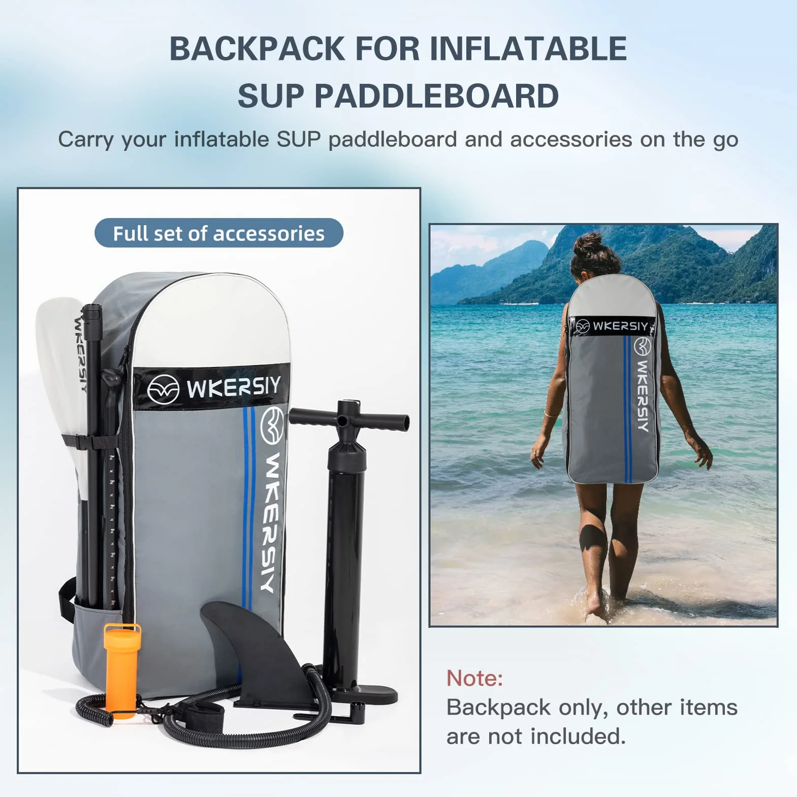 HUIOP Mochila de viaje para SUP hinchable Stand Up Paddleboard Bolsa de transporte Bolsa de hombro, Mochila de Paddleboard