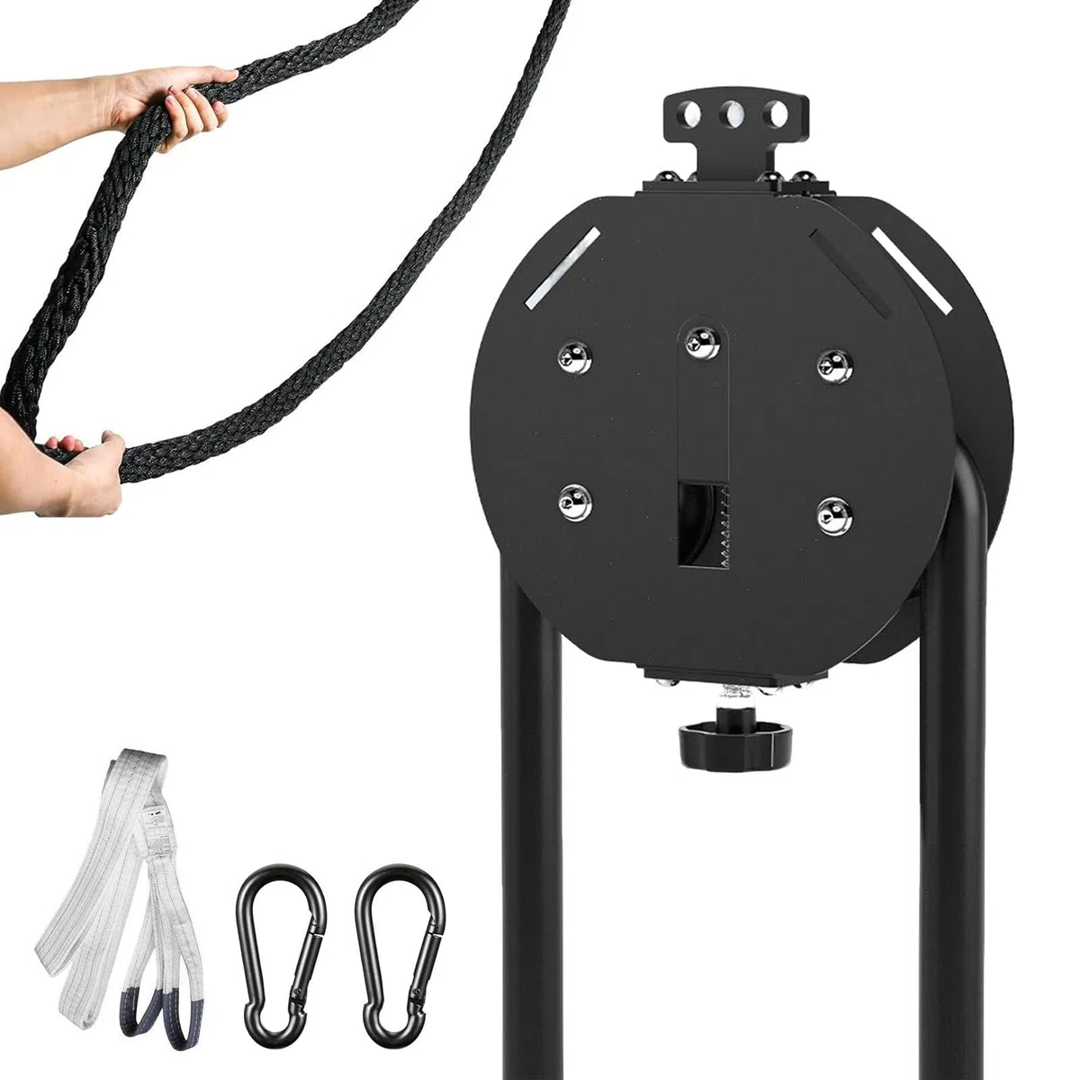 Máquina Entrenadora de Resistencia para Gimnasio en Casa | Polea Ajustable de 30 kg con Cuerda para Entrenamiento de Fuerza, Ejercicios de Brazos y Espalda | Portátil con Correas y Mosquetones