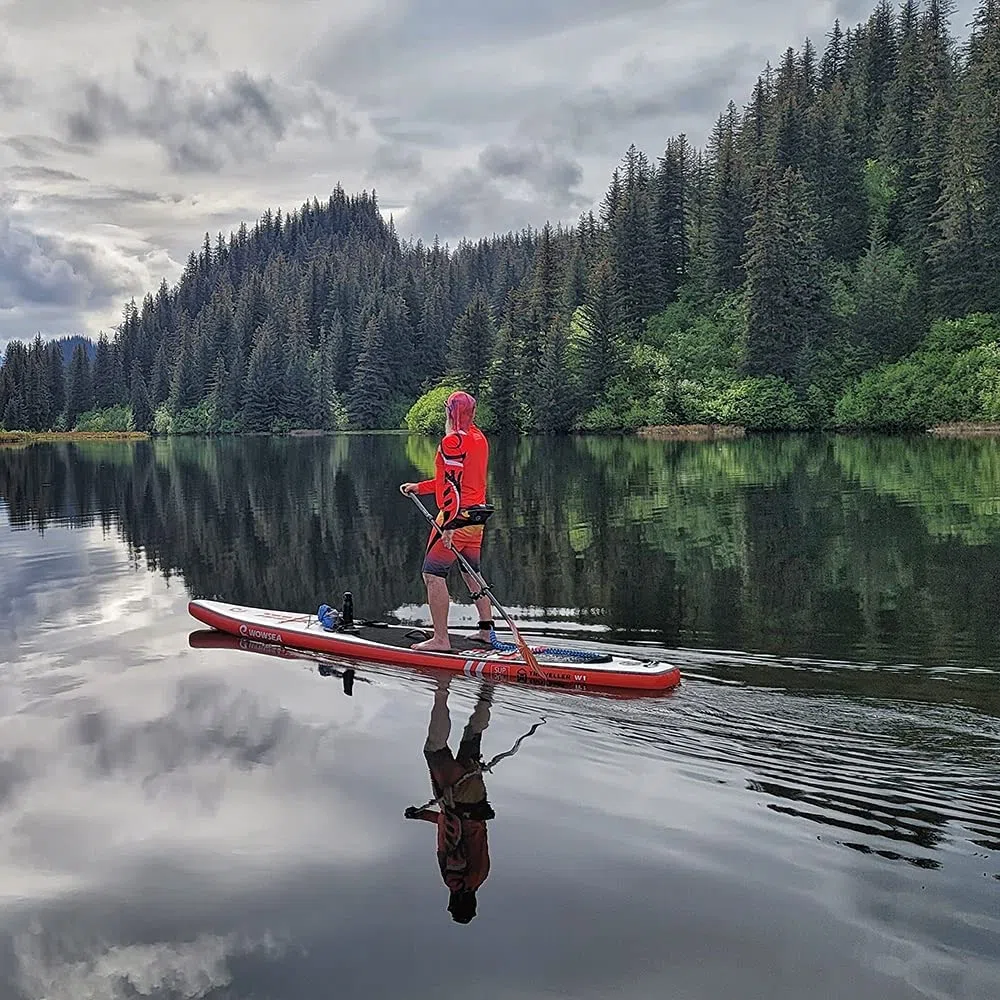 WOWSEA Racer R1 Tabla Paddel Hinchable, Duraderas y Estables Sup Paddle Surf, Carreras & Viajes Stand Up Paddle con Accesorios iSUP, Buena Opción para El Ejercicio Acuático y Recreación