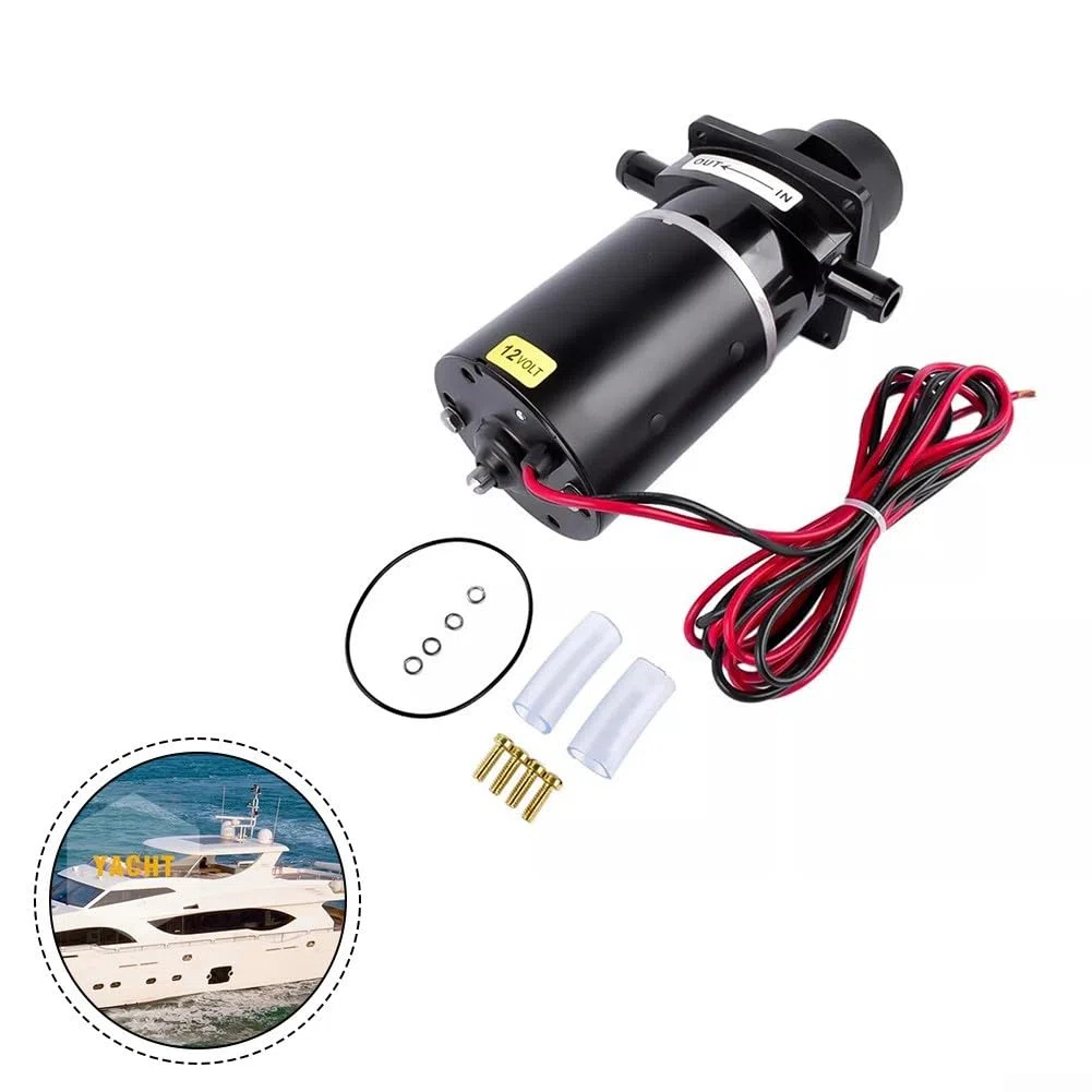 Motor eléctrico de bomba de inodoro de 12 V, para Jabsco 37010 Series Marine Macerator Pump Motor Set con solo botón de descarga negro