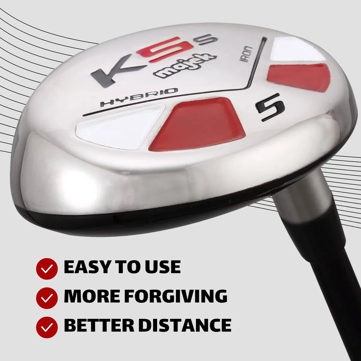 Juego híbrido de palos de golf para mujeres mayores de 55 años para diestros Majek Lady, juego completo de rescate híbrido que incluye: #5, 6, 7, 8, 9, PW