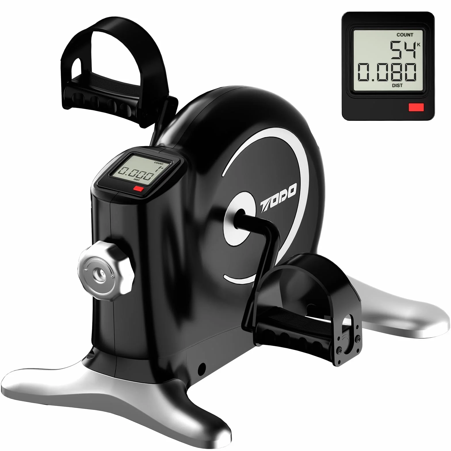 TODO Pedales Estaticos Personas Mayores, Mini Bicicleta Estática Resistencia Ajustable, Pedaleador para Ancianos con Pantalla LCD y Cinta de Sujeción, Ejercitador de Pedales para Casa & Oficina