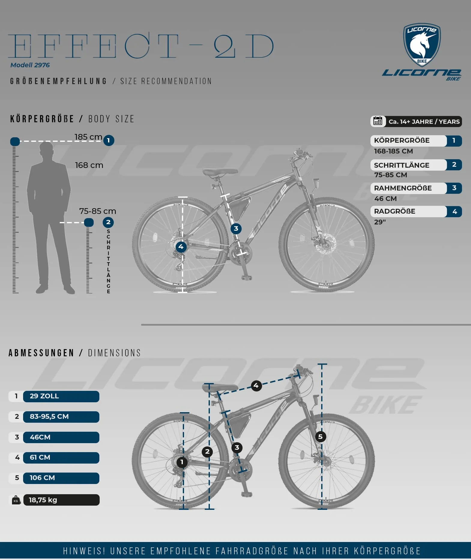 Licorne Bike Effect Premium - Bicicleta de montaña de 29 Pulgadas - para niños, niñas, Hombres Mujeres - Cambio de 21 velocidades - para Hombre - Negro/Lime (2 Frenos de Disco)