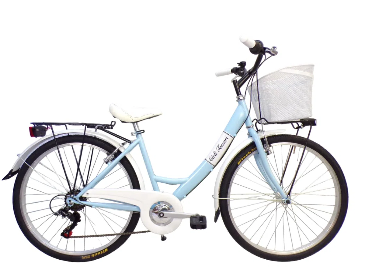 Bicicleta de mujer de paseo de 26 pulgadas para niña, cambio de 6 velocidades