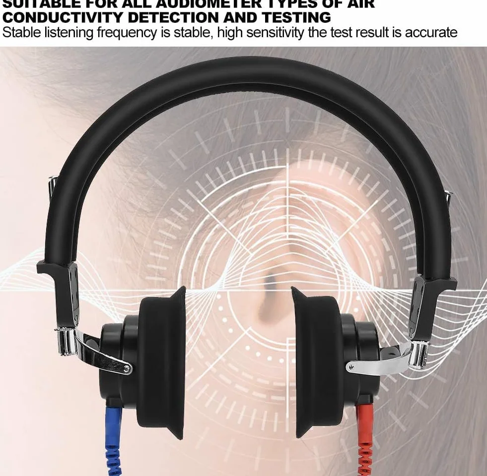 Auriculares con Audiómetro, Probador De Audición Digital, Auriculares con Audiómetro De Alta Sensibilidad para Audiólogos, Prueba De Audición por Conducción De Aire (HB7)