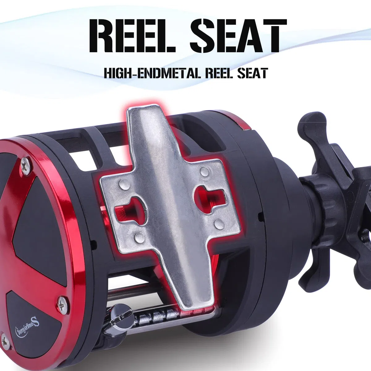 Sougayilang Trolling Reel Level Wind Conventional Reel Graphite Body Fishing Reel, Durable Stainless-Steel, Large Line Capacity